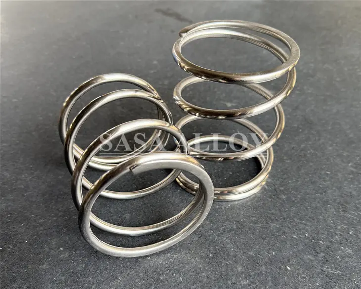 Inconel 718 wire formed into compression springs